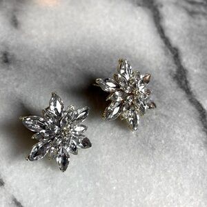 🌹 FREE w/purchase crystal zircon starburst earrings gold
